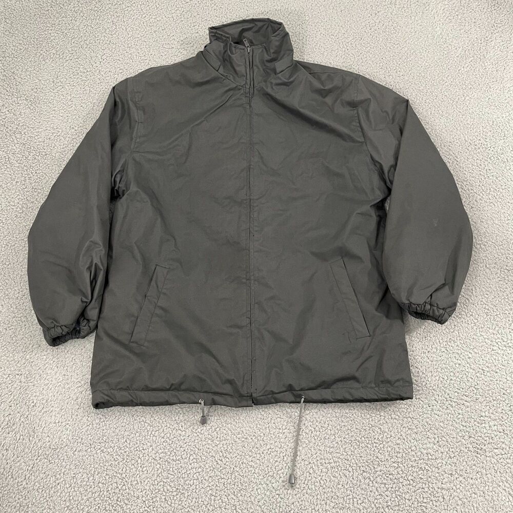 Real Work Wear Fleece Lined Jacket Men M Gray Puffer Full Zip